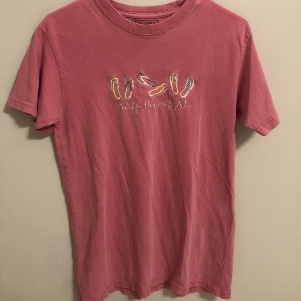 pink gulf shores alabama t shirt- size small
